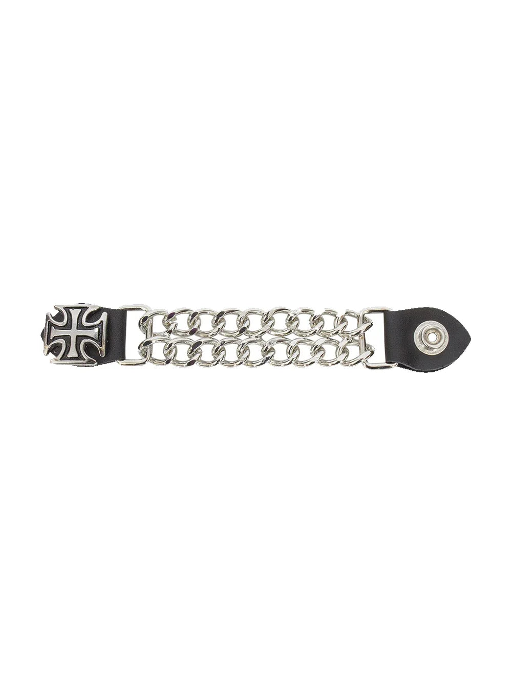 Motorcycle Vest Extender with Chopper Cross Design and Double Diamond Chrome Chains
