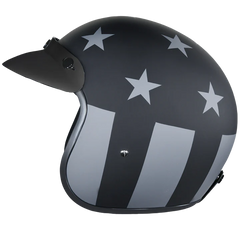 Side angle of Daytona Cruiser Open Face
Helmet for Men and Women with visor –
Captain America edition