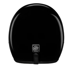 Rear view of D.O.T. Cruiser Jr. 3/4 Shell Helmet Hi-Gloss Black with DOT Certified Label – Wide Wing Store