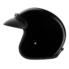 Right side profile of D.O.T. Cruiser Jr. 3/4 Shell Helmet Hi-Gloss Black Finish – Smallest DOT Approved Helmet – Wide Wing Store