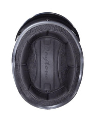 Inside view of Daytona Skull Cap Leather Covered Helmet – Comfort liner and padding detail – Wide Wing Store
