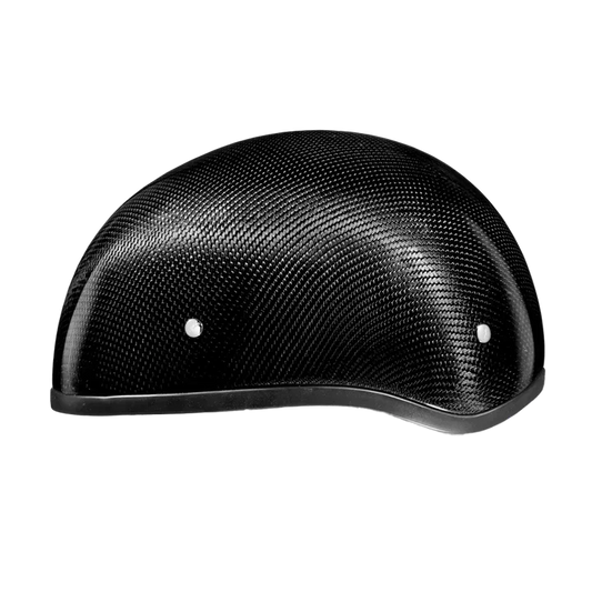 Back view showing DOT approval on Grey Carbon Fiber Skull Cap Helmet – Wide Wing Store