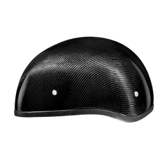 Back view showing DOT approval on Grey Carbon Fiber Skull Cap Helmet – Wide Wing Store