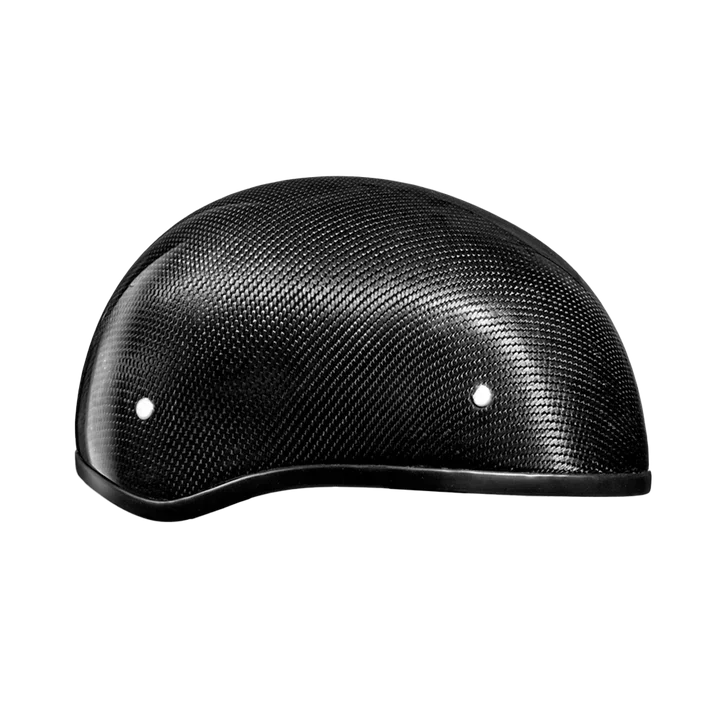 Model wearing lightweight real carbon fiber Skull Cap Half Shell Helmet – Wide Wing Store