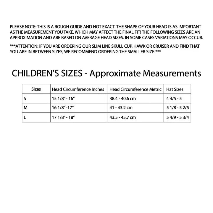 D.O.T. Skull Cap Jr. Helmet Size Chart & Guide –
Wide Wing Store