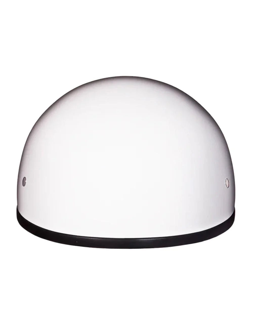 Rear view of Daytona Skull Cap Beanie Style Half Shell Motorcycle Helmet in White – DOT Certified Helmet