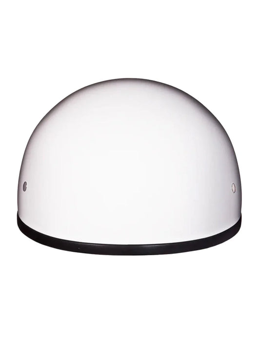 Rear view of Daytona Skull Cap Beanie Style Half Shell Motorcycle Helmet in White – DOT Certified Helmet