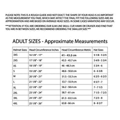 Adult helmet size chart for Daytona Skull Cap Half Shell Motorcycle Helmet – Size guide for best fit