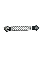 Vest Extender with Deadman’s Hand Poker Card Graphic and Dual Chrome Chain for Motorcycle Vests