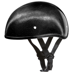 Side view of D.O.T. Slim Line Skull Cap 1/2 Shell Helmet in real carbon fiber – Wide Wing Store