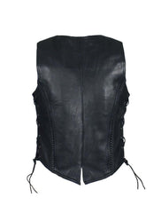 Back view of Womens Leather
Motorcycle Vest perfect for
patches