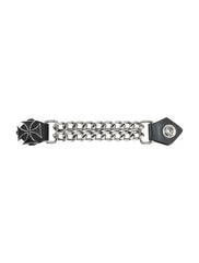 Biker Vest Extender with Black Iron Cross Emblem and Leather Tabs