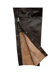 Closeup of Soft Inner Mesh Lining and Zipper
of Leather Motorcycle Chaps