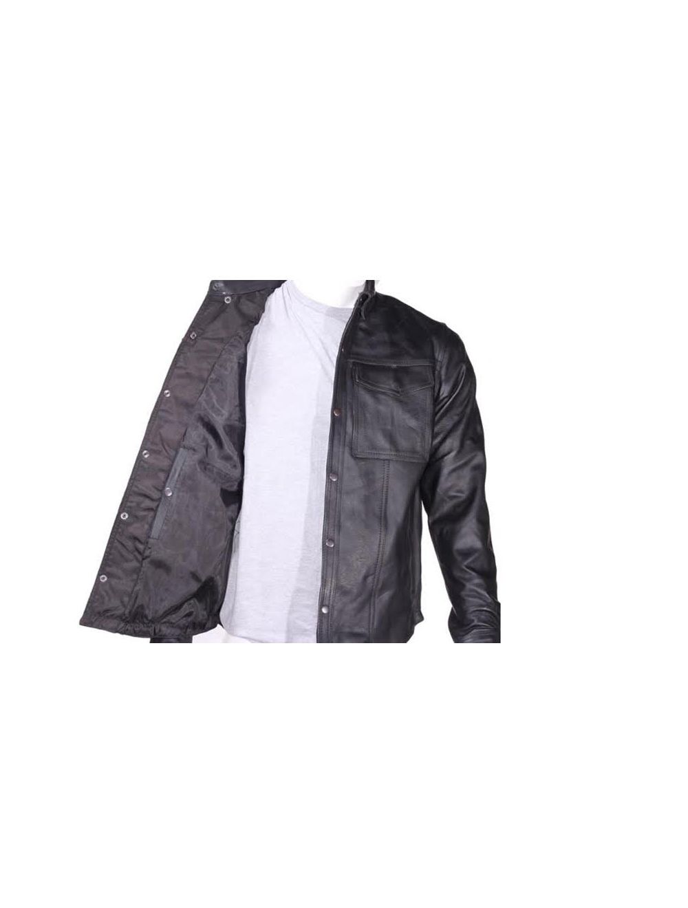 Mens Light Weight Leather Shirt For Summer Riding