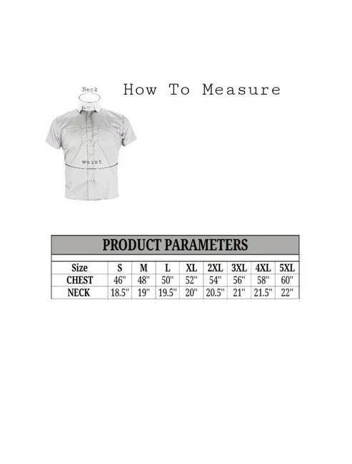 Size chart and measuring guide for Mechanic Short Sleeve Motorcycle Shirt Grey Black – How to measure neck and chest – Wide Wing Store