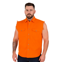 Orange Sleeveless Shirt - Premium Quality Men's Orange Sleeveless Shirt