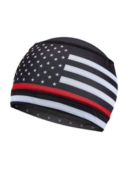 Thin Red Line USA Flag Skull Cap for Riders