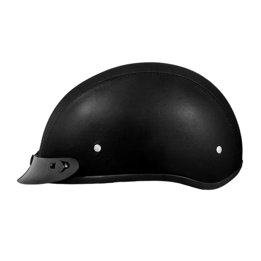 Left side profile of Daytona Skull Cap 1/2
Shell Helmet with Leather Cover – Smallest