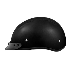 Left side profile of Daytona Skull Cap 1/2
Shell Helmet with Leather Cover – Smallest