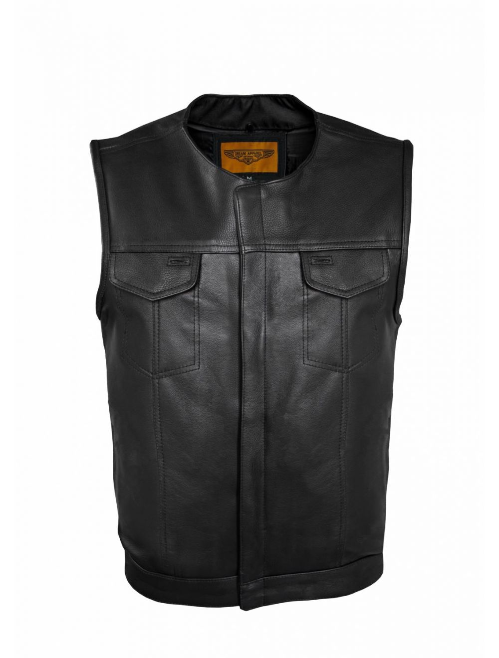 Mens SOA Style Motorcycle Club Vest® Conceal Gun Pockets Heavy Duty Premium Leather