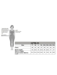 Size chart for Women’s Black Leather
Motorcycle Jacket with measurements