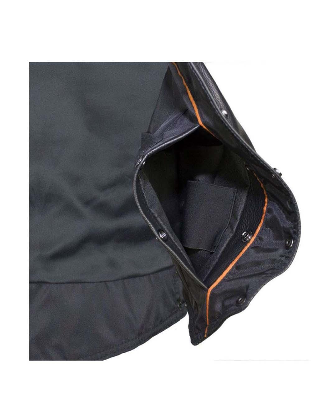 Womens Leather Motorcycle
Vest Concealed Pocket