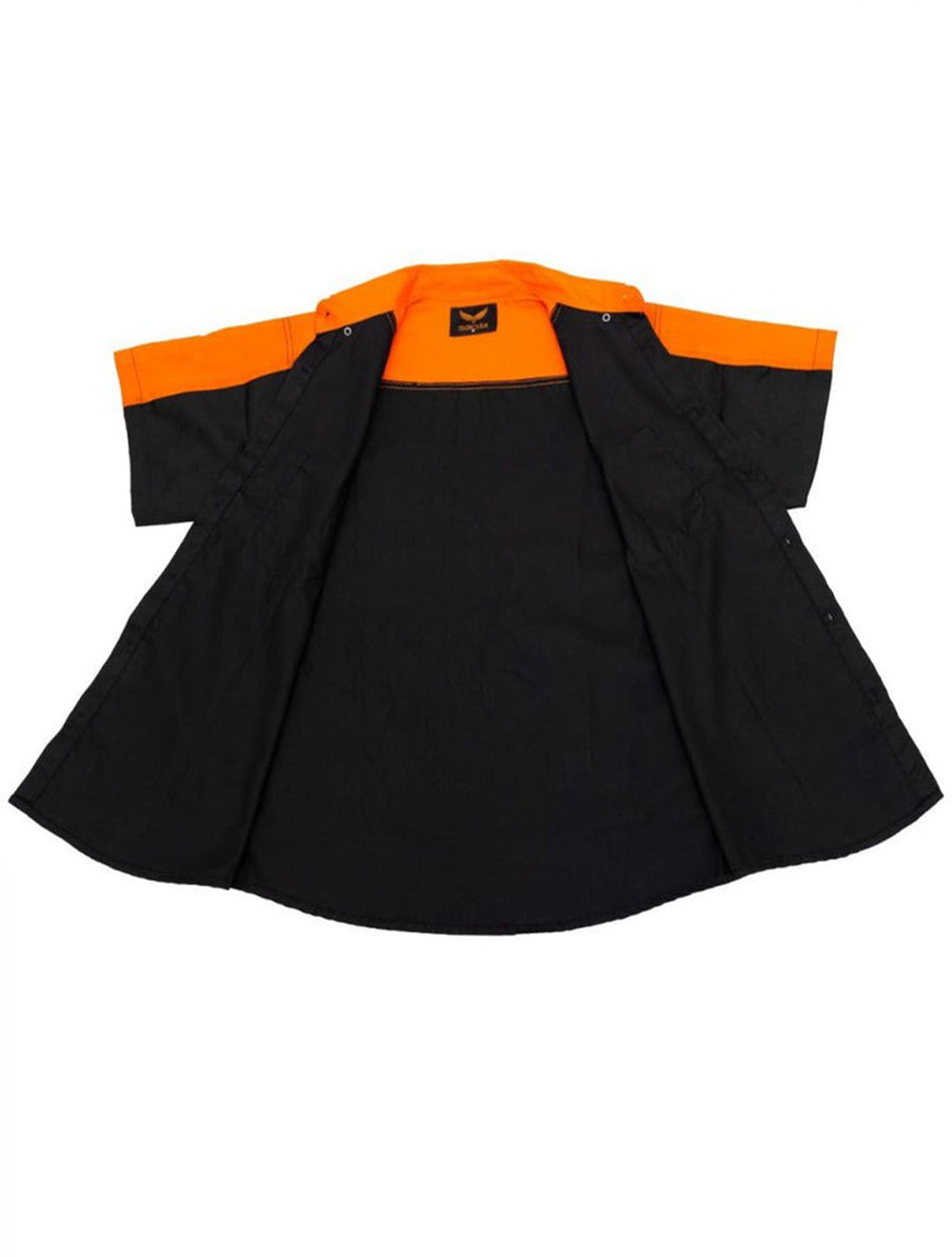 Mechanic Shirt with Reflector on Back Straight Bottom Orange/Black