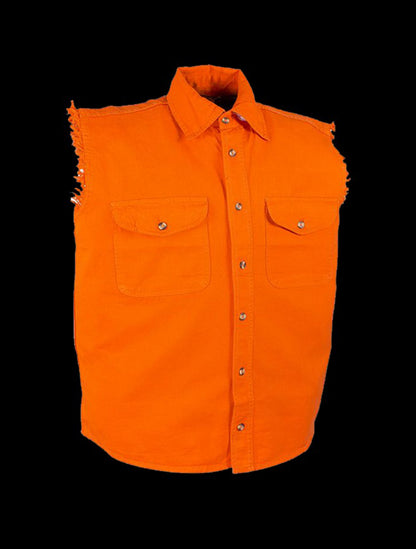 Orange Sleeveless Shirt - Premium Quality Men's Orange Sleeveless Shirt