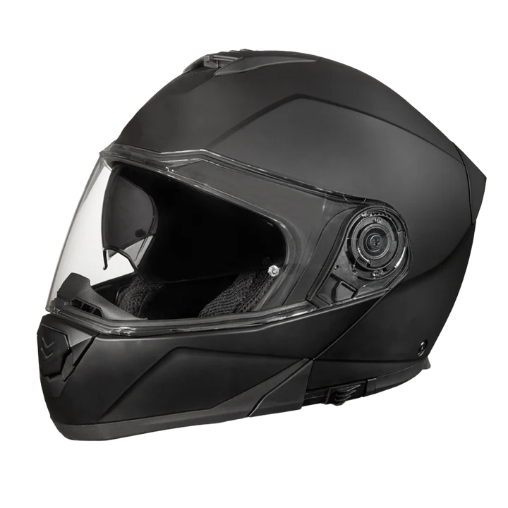 Daytona Glide Modular Dull Black Bluetooth Helmet - DOT Approved