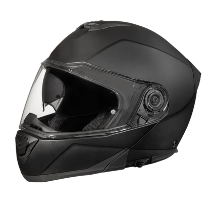 Daytona Glide Modular Dull Black Bluetooth Helmet - DOT Approved