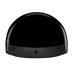 D.O.T. SKULL CAP JR. 1/2 SHELL HELMET HI-GLOSS BLACK – SMALLEST DOT HALF HELMET – WIDE WING STORE