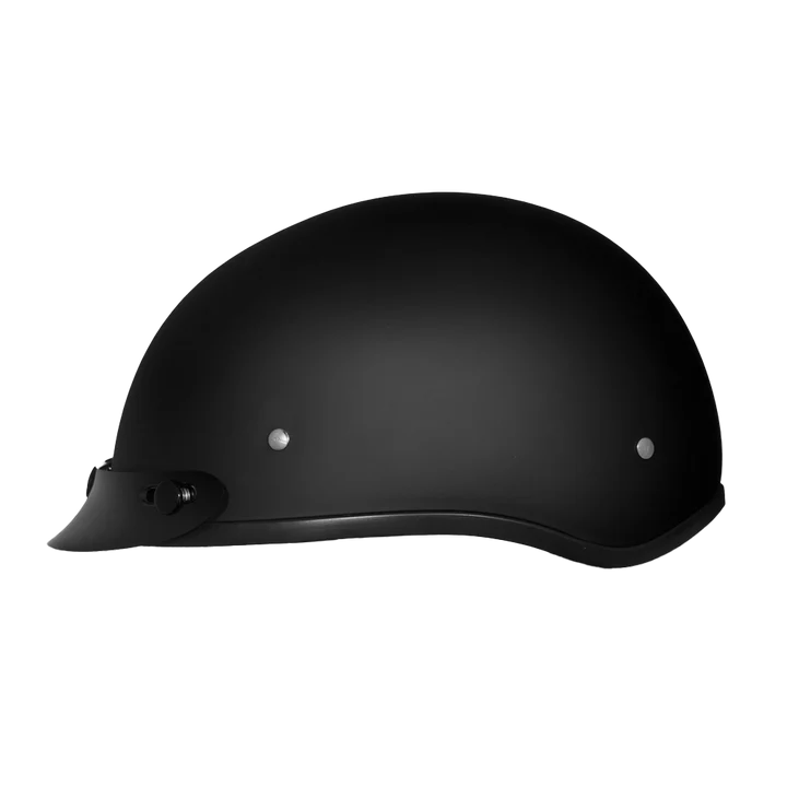 Daytona Skull Cap Half Shell Motorcycle Helmet - Dull Black