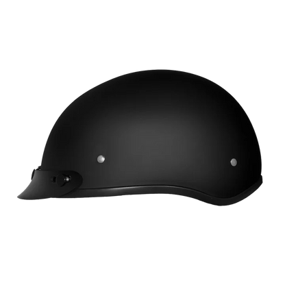 Daytona Skull Cap Half Shell Motorcycle Helmet - Dull Black