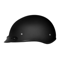 Daytona Skull Cap Half Shell Motorcycle Helmet - Dull Black