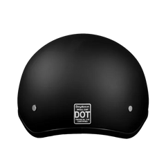 Daytona Skull Cap Half Shell Motorcycle Helmet - Dull Black
