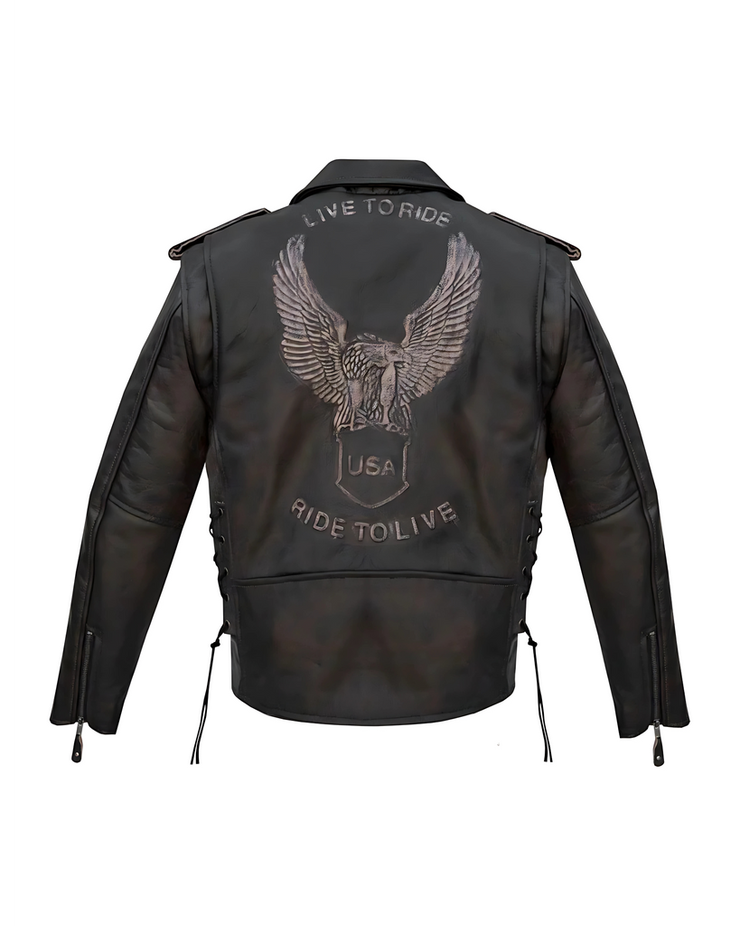 Men's Leather Jacket Unik International Men's Black Premium