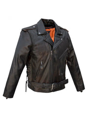 Men's Leather Jacket with Embossed Eagle