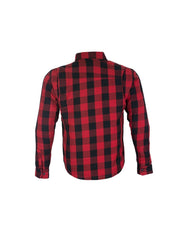 Men’s Plaided Flannel Shirt – Quilted Lined Riding Shirt with Removable Pads