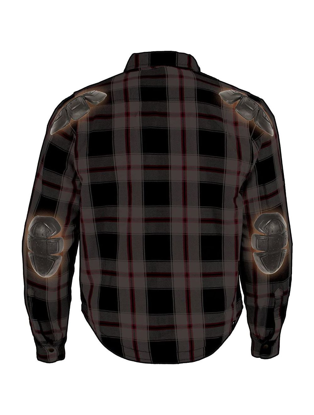 Men's Quilted Flannel Shirt Jacket - Black, White & Red Sleek Design Shirt