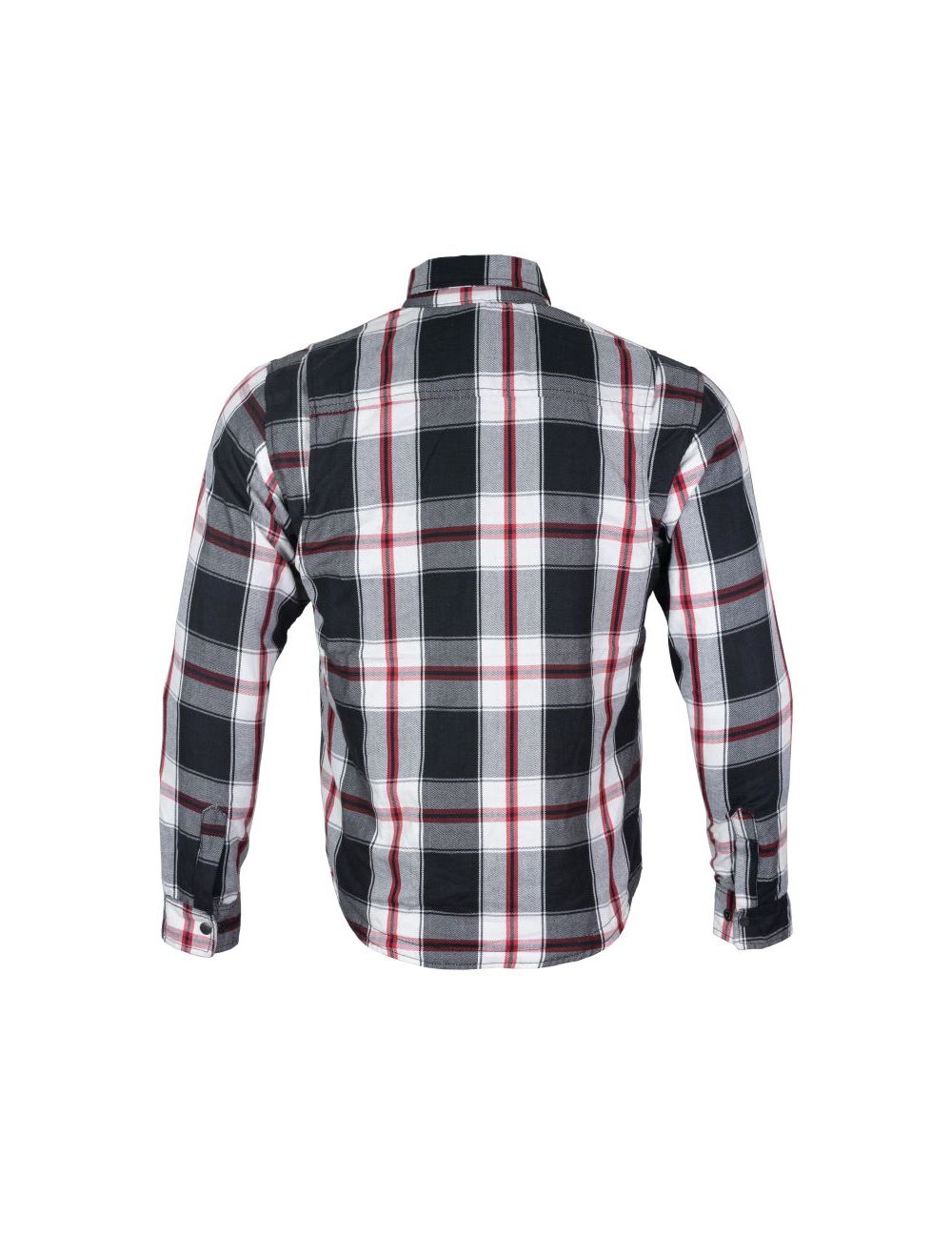 Men's Quilted Flannel Shirt Jacket - Black, White & Red Sleek Design Shirt