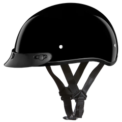 DOT Approved Daytona Skull Cap Half Shell Beanie Motorcycle Helmet - Hi-Gloss Black