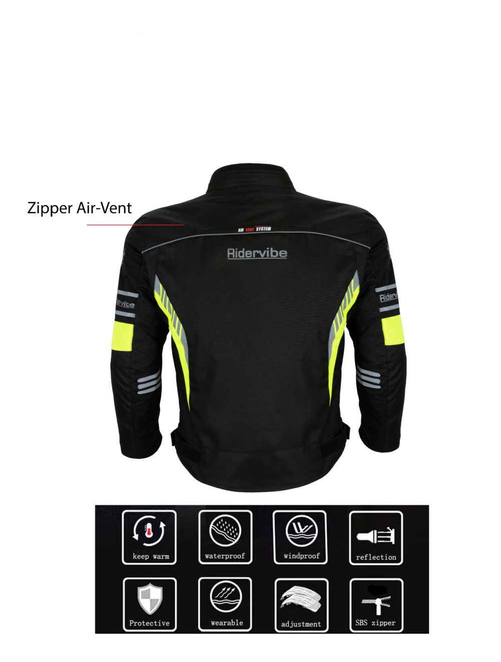 Neon & Black CE Armored Waterproof Motorcycle Jacket