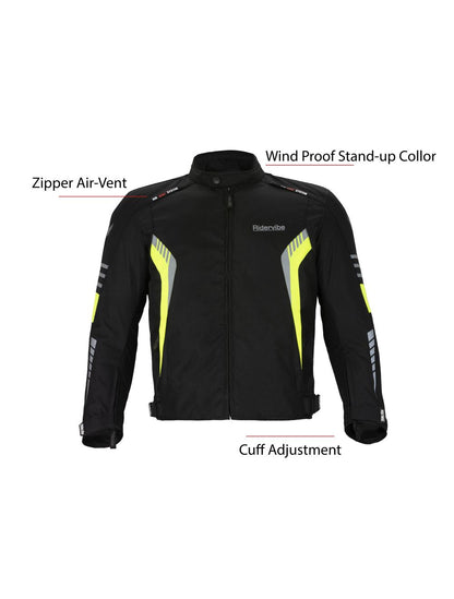 Neon & Black CE Armored Waterproof Motorcycle Jacket