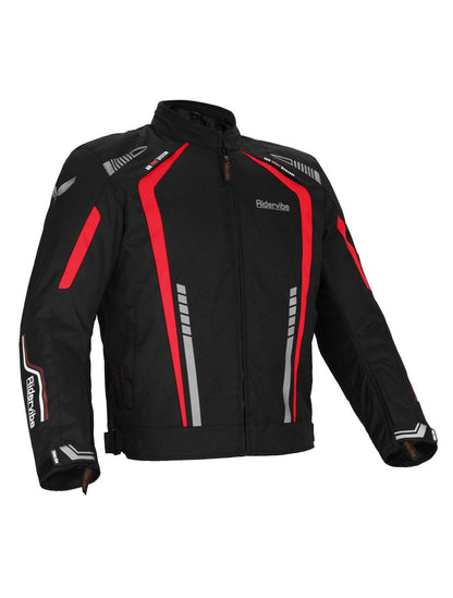 Men's Nylon and Mesh Motorcycle Red Jacket