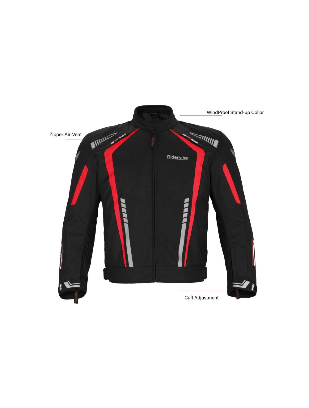 Men's Nylon and Mesh Motorcycle Red Jacket