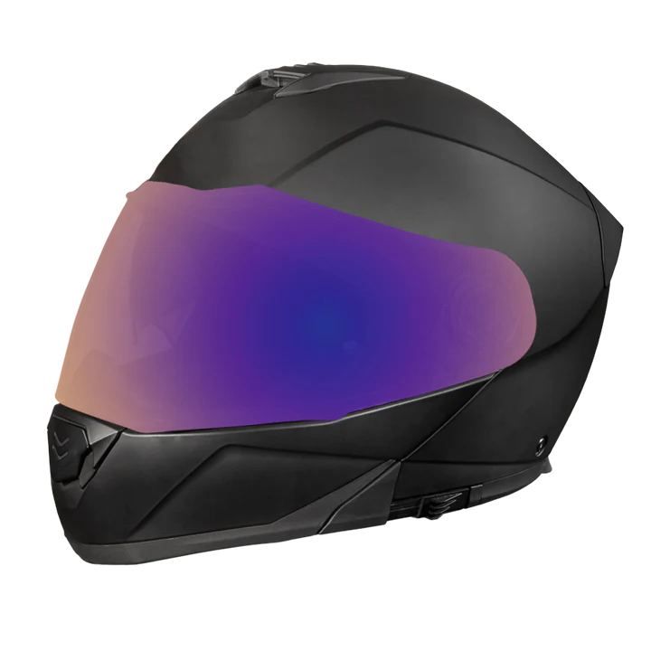 Daytona Glide Modular Dull Black Bluetooth Helmet - DOT Approved