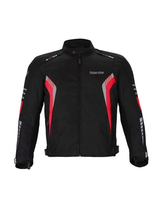 CE Armored Nylon - Red Black Waterproof Biker Jackets for Men