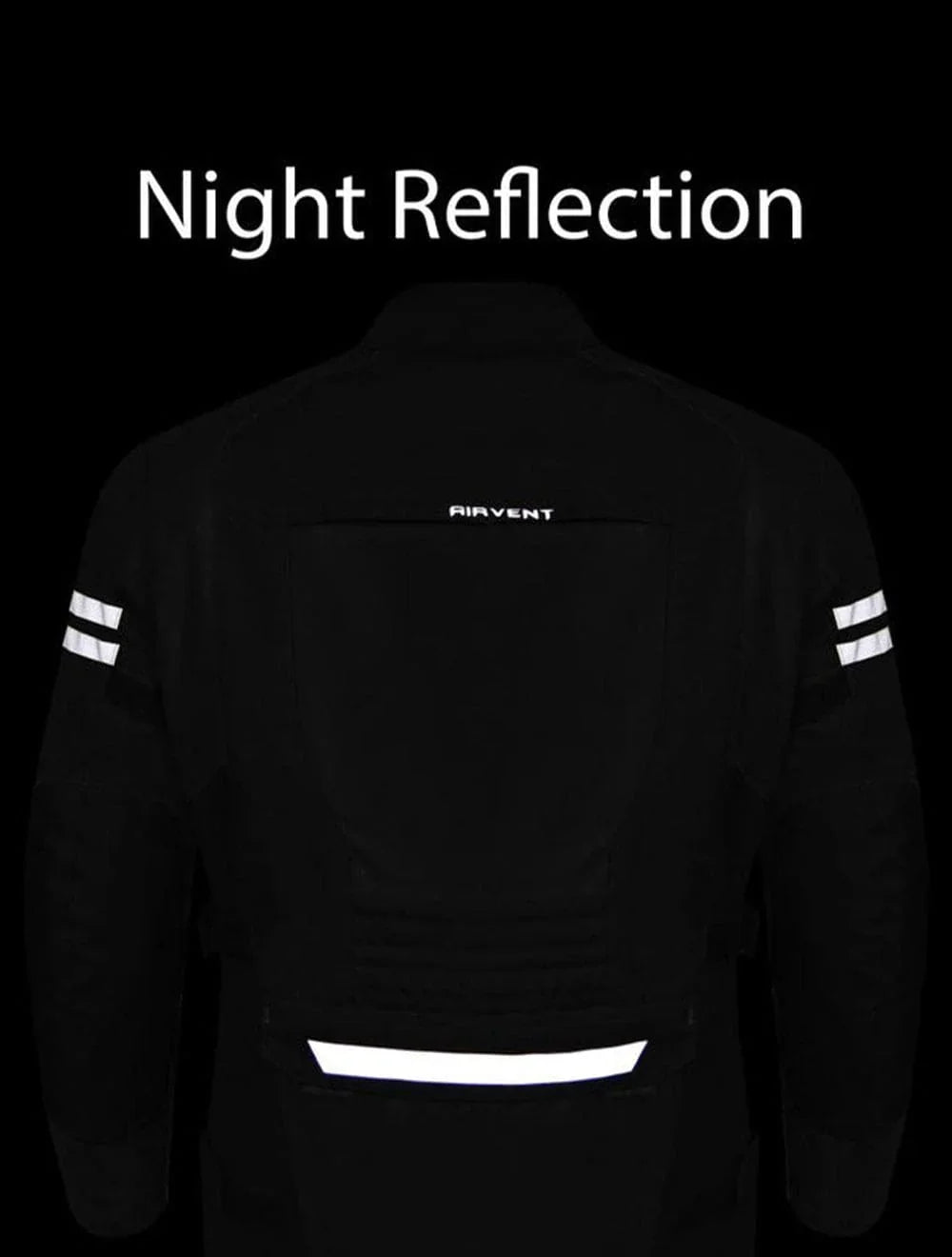 Reflective visibility of motorcycle jacket at night