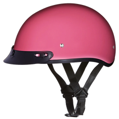 Daytona Skull Cap Half Shell Motorcycle Helmet - Hi-Gloss Pink