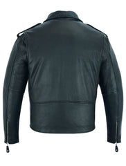 Classic Biker Police Motorcycle Jacket - Best Cowhide Leather Motorcycle Jacket